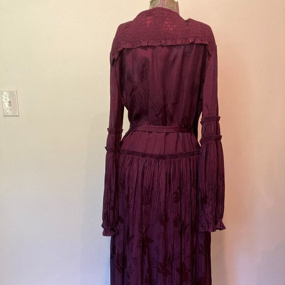 Anthropologie Current Air Purple Wrap Long-Sleeve Midi Party Dress New with Tags - Picture 9 of 14